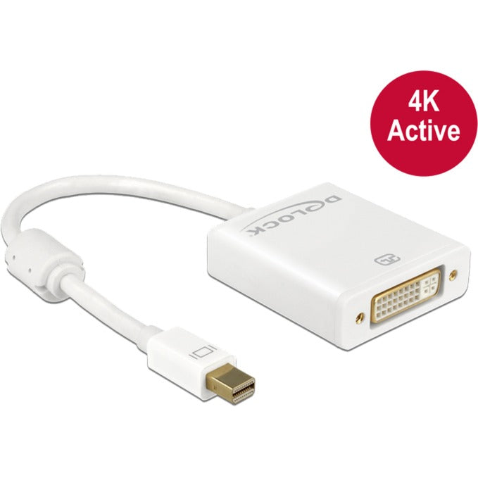Delock adapter mini displayport > dvi (biały, 0,2 metra, 4k)
