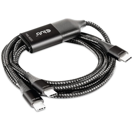Kabel ładujący Club 3D USB Type-C, Y na 2x kabel rozdzielający USB Type-C (czarny, 1,83 m, maks. 100 W)