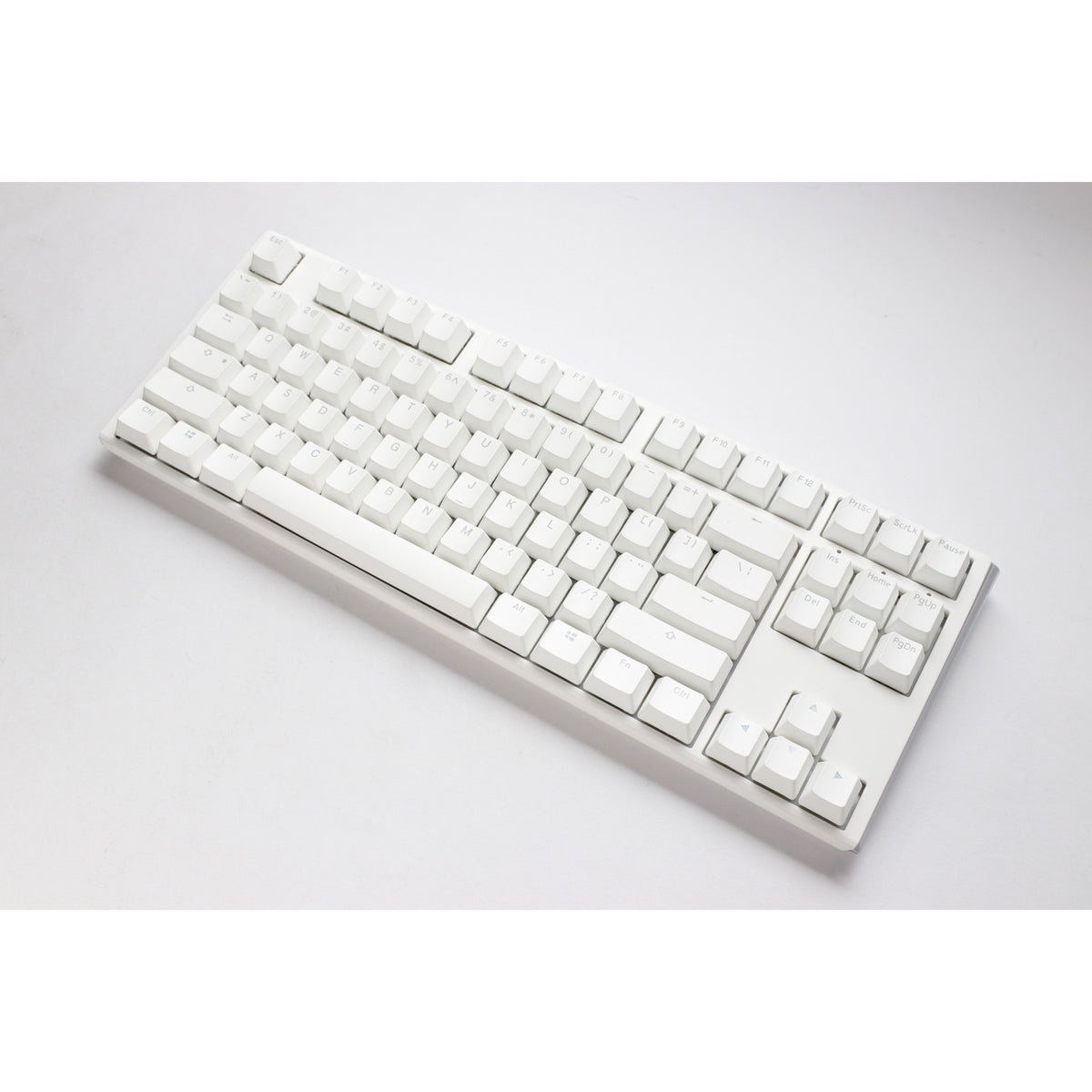 Klawiatura mechaniczna Ducky one 3, klasyczna, czysta biała tkl rgb (biała, układ amerykański (qwerty), wiśnia mx czerwona, 80% (tkl), diody rgb, podwójny strzał pbt, możliwość wymiany podczas pracy, mechanika szarlatanu)