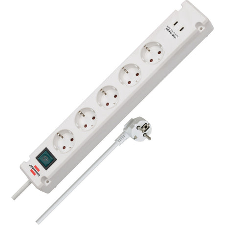 Listwa zasilająca Brennerstuhl Bremounta 5-kierunkowa z 2 gniazdami ładowania USB C listwa zasilająca (biała, 2x USB C)