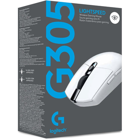 Bezprzewodowa mysz do gier Logitech G305 Lightspeed (biała, 200–12 000 dpi)