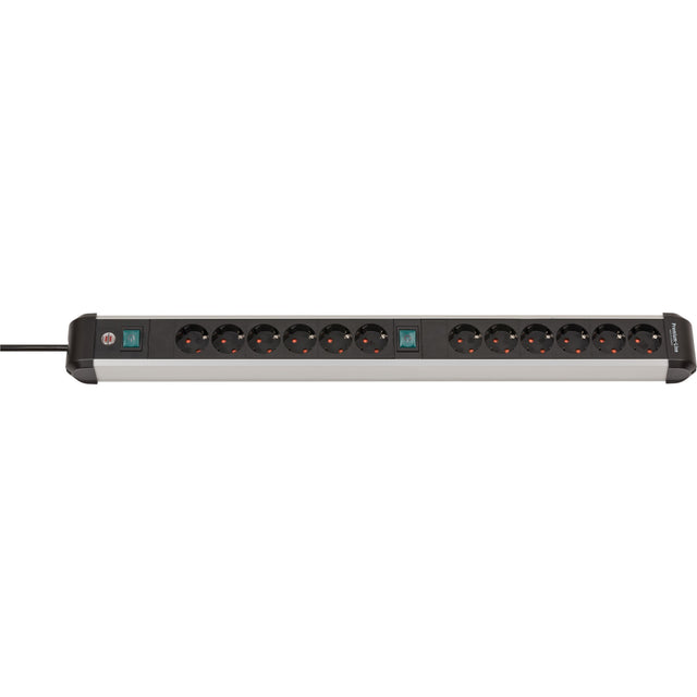 Brennerstuhl premium-alu-line gniazdo 12-pinowe 3 m h05vv-f 3g1.5 2x 6-pinowe gniazda przełączane