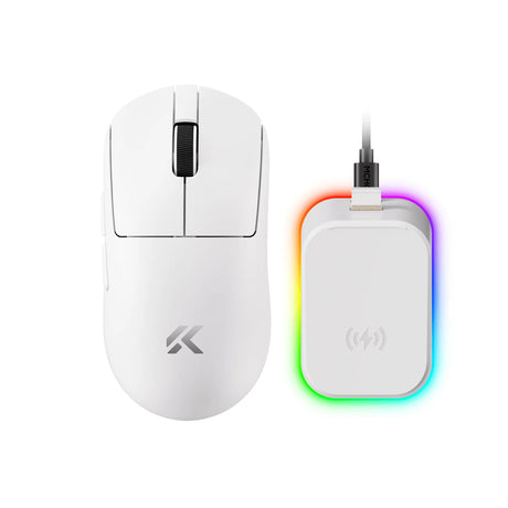 Wybrałem mysz do gier a7 v2 ultra+ (biała, 42 000 dpi, 8k, 2,4 GHz Bluetooth USB-C)