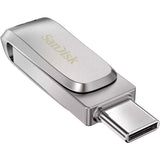 Luksusowa pamięć USB Sandisk Ultra Dual Drive 128 GB (srebrna, USB-A 3.2 gen. 1, USB-C 3.2 gen. 1)