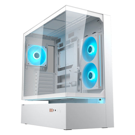 Obudowa midi tower Cougar cfv235 (biała | 2x USB-A | 1x USB-C | RGB | szkło hartowane)