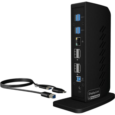 Stacja dokująca Icy box ib-dk2252ac (czarna, USB-A, HDMI, Display Port)
