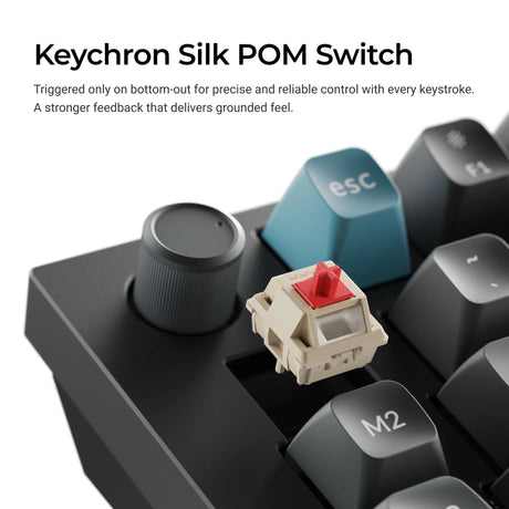 Keychron q13 ultra-m1 8k bezprzewodowa, niestandardowa klawiatura mechaniczna (czarna, układ amerykański (qwerty), jedwabny pom czerwony, 96%, rgb, hot swap, 8k, 2,4 ghz | bluetooth 5.2 | usb-c)