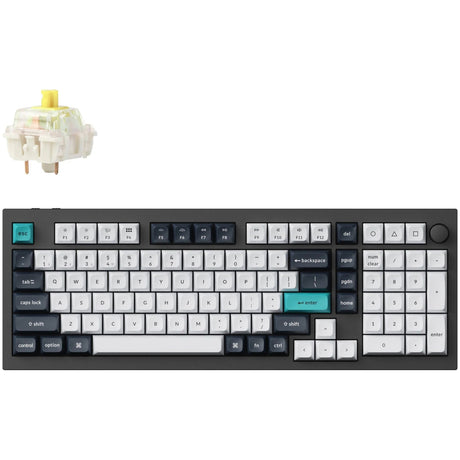 Klawiatura mechaniczna Keychron Q5 Max-M4 RGB (czarna, układ US (QWERTY), Gateron Jupiter Banana, 96%, diody LED RGB, KSA double-shot PBT, hot swap, pokrętło, 2,4 GHz | Bluetooth 5.1 | USB-C)