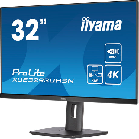 Monitor Iiyama Prolite xub3293uhsn-b5 31,5 4k UHD (czarny, HDMI, Display Port, 2x USB-A, USB-C, RJ-45)