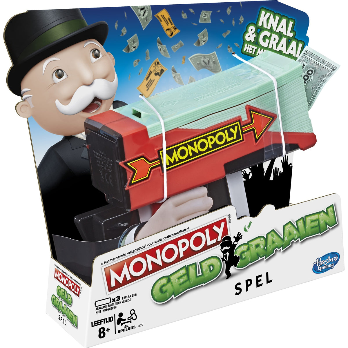 Hasbro monopol - gra polegająca na łapaniu pieniędzy (holenderski, od 3 graczy, od 8 lat)
