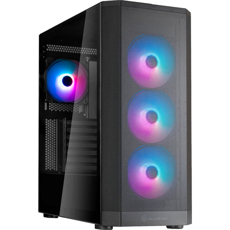 Obudowa Silverstone Fara 514x Midi Tower (czarna | 2x USB-A | 1x USB-C | RGB | szkło hartowane)