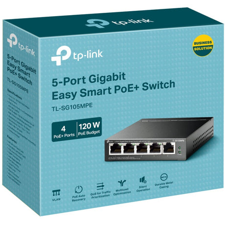 Tp-Link TL-SG105MPE 5-portowy gigabitowy Easy Smart Switch z 4-portowym PoE+ (120W PoE przy 30W na port)