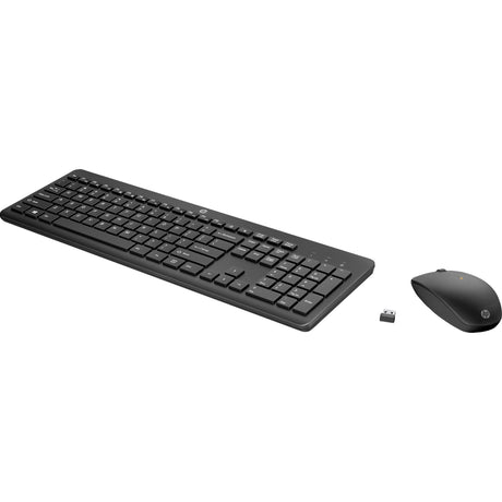 Zestaw komputerów stacjonarnych z bezprzewodową myszą i klawiaturą HP 235 (czarny, układ Be Layout (Azerty), tłok, 100%)