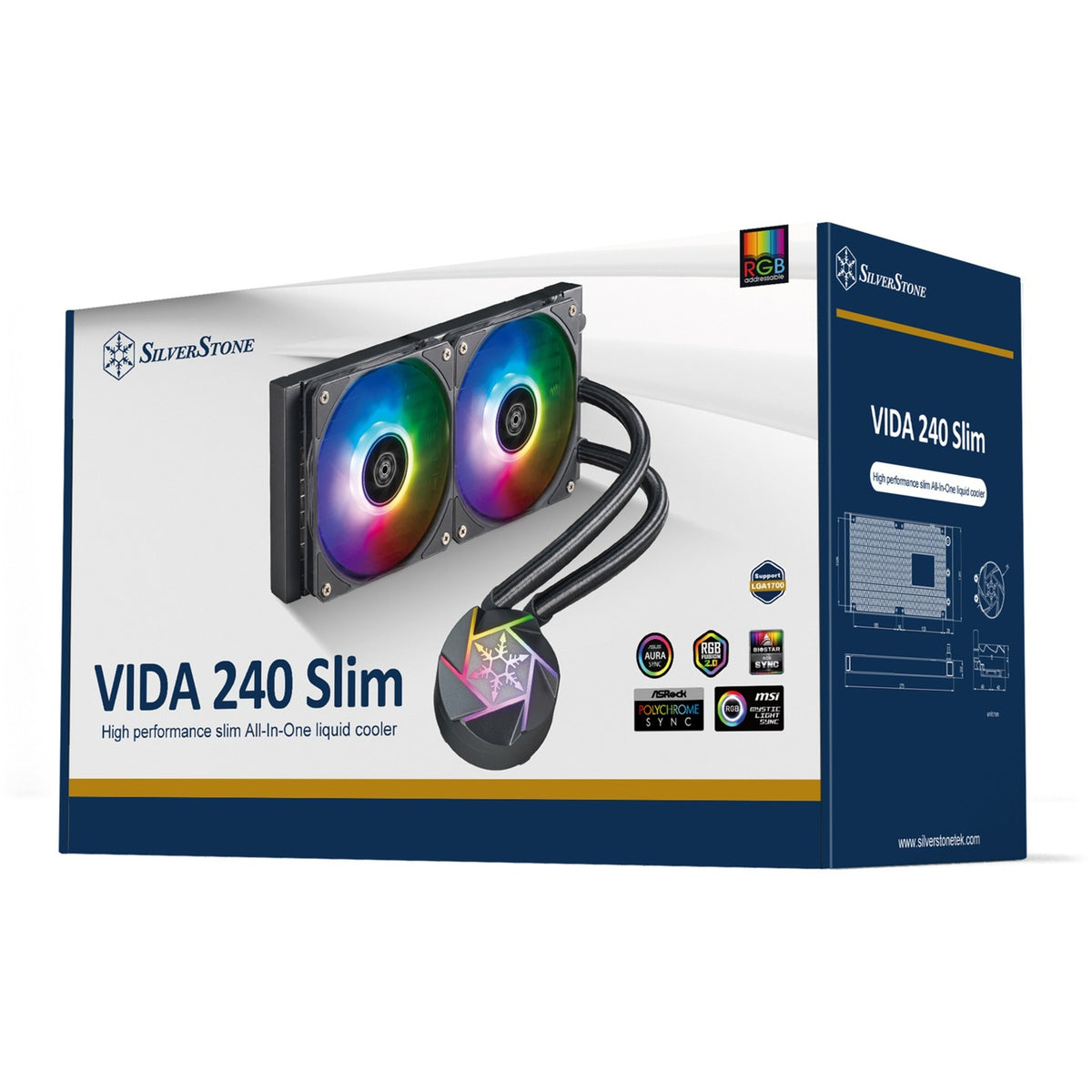 Chłodzenie wodne Silverstone vida 240 slim (czarne)