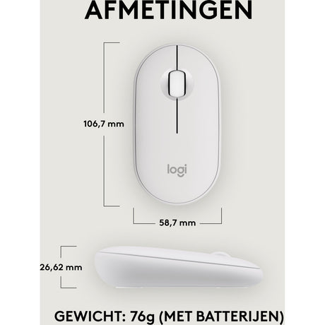 Logitech pebble mouse 2 m350s (wit)