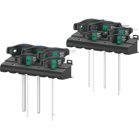 Wera 454 10 hf zestaw imperial 1 zestaw kluczy L z uchwytem T hex-plus (czarno-zielony, z funkcją przytrzymywania, kciuki, 10 sztuk)