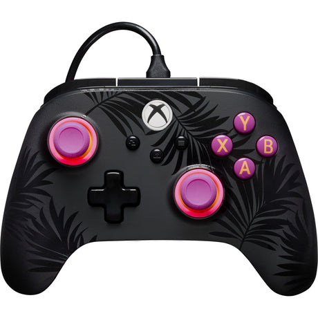 Powera Advantage plus przewodowy kontroler dla Xbox Series x|s - palmy w świetle księżyca (różowy, Xbox Series x|s, Xbox One, PC)