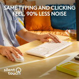 Zestaw komputerów stacjonarnych Logitech mk295 cicha bezprzewodowa klawiatura i mysz (szary, układ amerykański-międzynarodowy (qwerty), 100%)