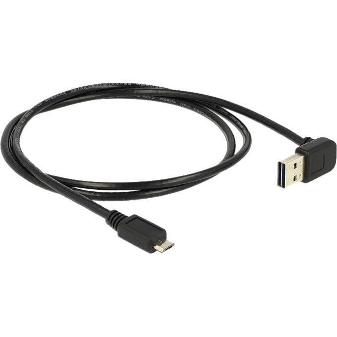 Delock Kabel męski USB-A 2.0 90° > micro-USB (czarny, 1 metr)