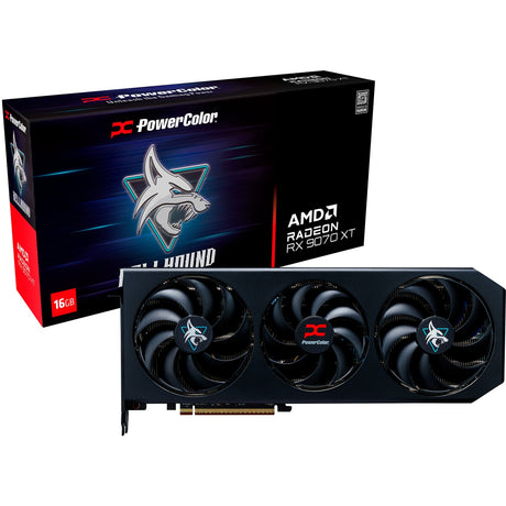 Karta graficzna Powercolor Radeon RX 9070 XT Hellhound 16 GB OC (czarna, RDNA4, GDDR6, 3x Display Port, 1x HDMI)