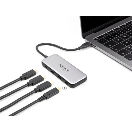 Delock 4-portowy koncentrator USB-C + PD 85 W (szary)