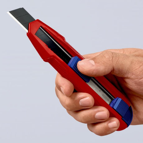 Uniwersalny nóż do cięcia pudełek Knipex Cutix (czerwony niebieski, w zestawie ostrza noża 2)