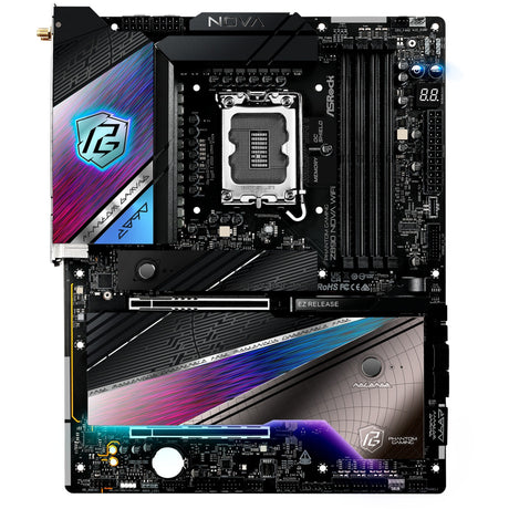 Płyta główna Asrock Z890 Nova WiFi Socket 1851 (czarna, RAID, 5 GB-LAN, 2,5 GB-LAN, WiFi 7, BT, dźwięk, ATX)