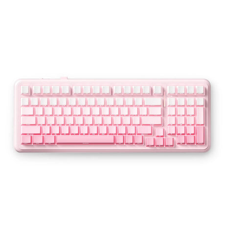 Bezprzewodowa klawiatura mechaniczna Mchose K99 V2 z uszczelką (jasnoróżowa, układ US (QWERTY), Kailh Box Icy Creamsicle, 99%, RGB, nasadki klawiszy PBT, hot-swap, 2,4 GHz | Bluetooth | USB-C)