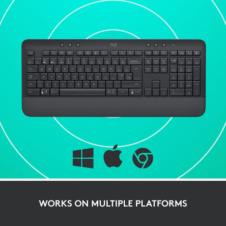 Komfortowa bezprzewodowa klawiatura Logitech K650 (grafit, układ USA-International (QWERTY), 100%)
