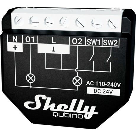 Przekaźnik Shelly Qubino Wave 14:00 (czarny, 2-kanałowy, z-wave)