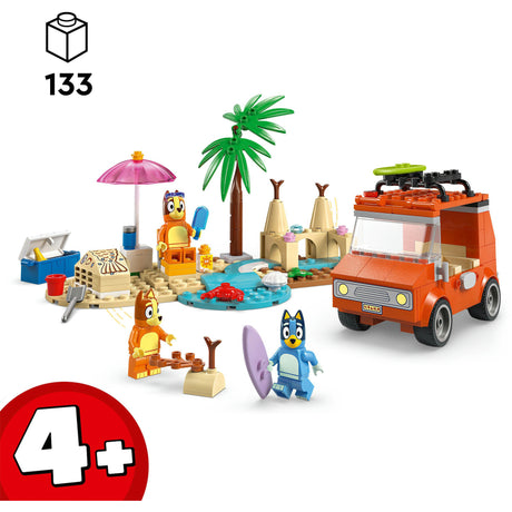 Lego Bluey - zabawka konstrukcyjna dojazd samochodem Bluey'ego na plażę (11202)