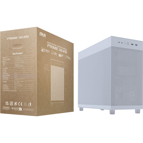 Asus Prime Ap303 - Obudowa Midi Tower z panelem siatkowym (biała | 2x USB-A | 1x USB-C)