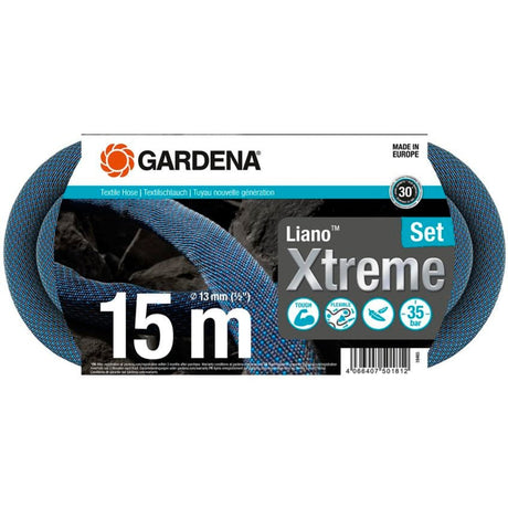 Wąż tekstylny Gardena liano xtreme zestaw 15 m (ciemnoszary pomarańczowy)