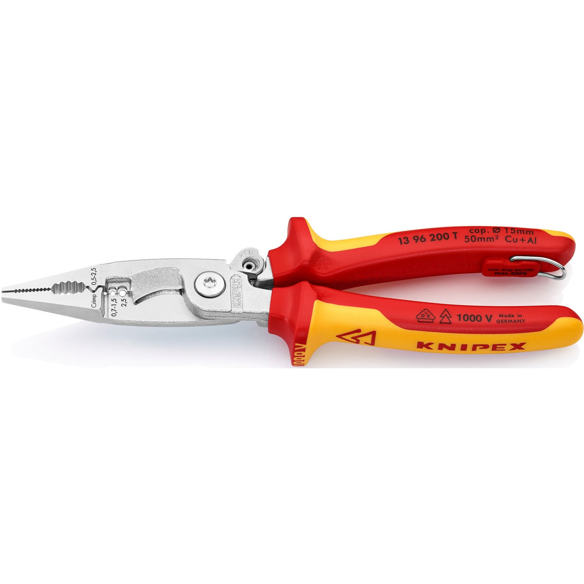 Szczypce instalacyjne Knipex 13 96 200 t (czerwony żółty)
