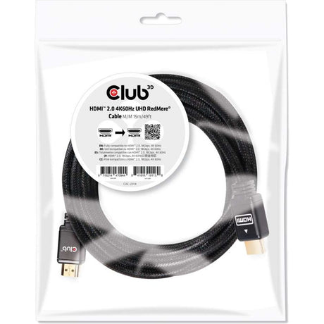 Kabel Club 3D HDMI 2.0 Redmere (czarny, 15 metrów, 4K 60 Hz)