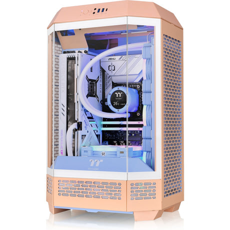 Thermaltake the tower 300 - obudowa mini tower peach fuzz (brzoskwinia | 3x USB-A | szkło hartowane)
