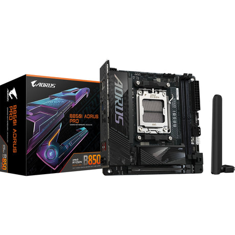 Płyta główna Gigabyte B850i Aorus Pro Socket AM5 (czarna, RAID, 2,5 GB-LAN, Wi-Fi 7, BT, dźwięk, Mini-ITX)