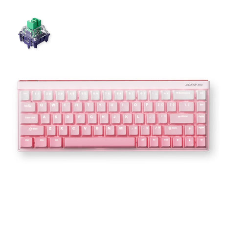 Klawiatura do gier Mchose ace 68 Air Hall Effect z przełącznikiem magnetycznym (biała, układ amerykański (qwerty), kailh Magnetic God, 65%, rgb, hot swap, nasadki klawiszy pbt, USB-C, czujnik efektu Halla)