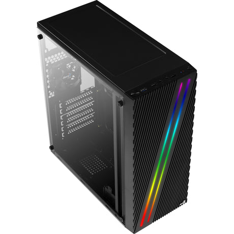Obudowa midi tower Aerocool Streas (czarna | 3x USB-A | RGB | okienko)