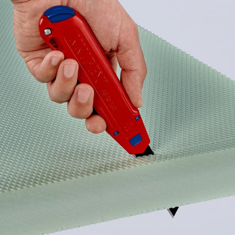 Uniwersalny nóż do cięcia pudełek Knipex Cutix (czerwony niebieski, w zestawie ostrza noża 2)