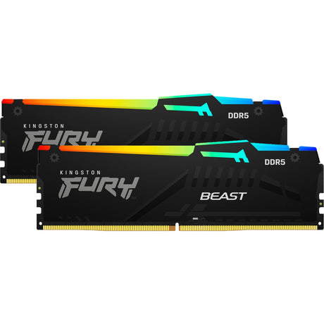 Kingston Fury Beast RGB 16 GB DDR5-5600 (2x 8 GB) RAM (czarny, KF556C40Bbak2-16, XMP 3.0)