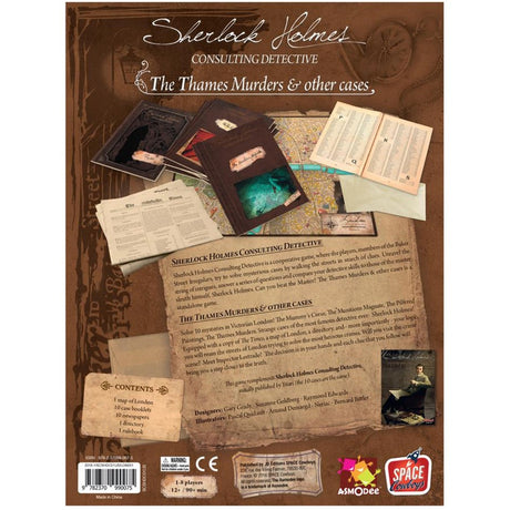 Asmodee Sherlock Holmes detektyw konsultacyjny: Tamiza morderstwa inne sprawy gra planszowa (angielski, 1–8 graczy, 60–90 minut, od 12 lat)