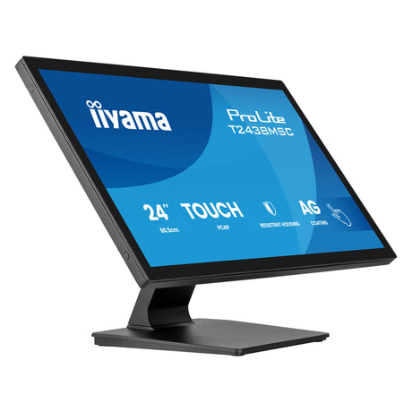 Monitor Iiyama prolite t2438msc-b2 23,8 z ekranem dotykowym (czarny, 120 hz, hdmi, displayport, audio, usb, dotykowy)