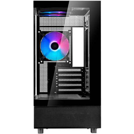 Obudowa mini tower Silverstone lucid 04 (czarna | 2x USB-A | 1x USB-C | RGB | szkło hartowane)