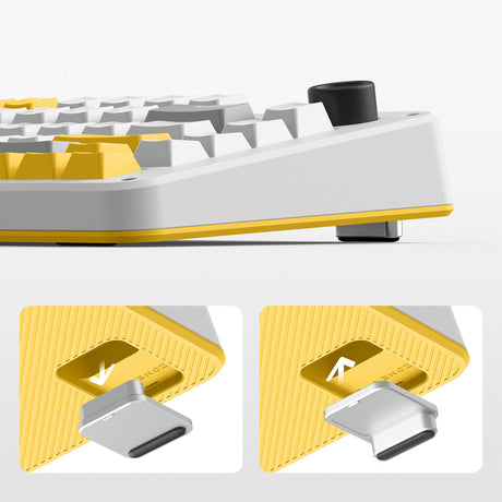 Bezprzewodowa klawiatura mechaniczna Ty iqunix zx75 gravi wave (szara, układ amerykański (qwer), gateron czerwony, 75%, diody rgb, możliwość wymiany podczas pracy, podwójny strzał pbt, 2,4 GHz | bluetooth 5.1 | usb-c)