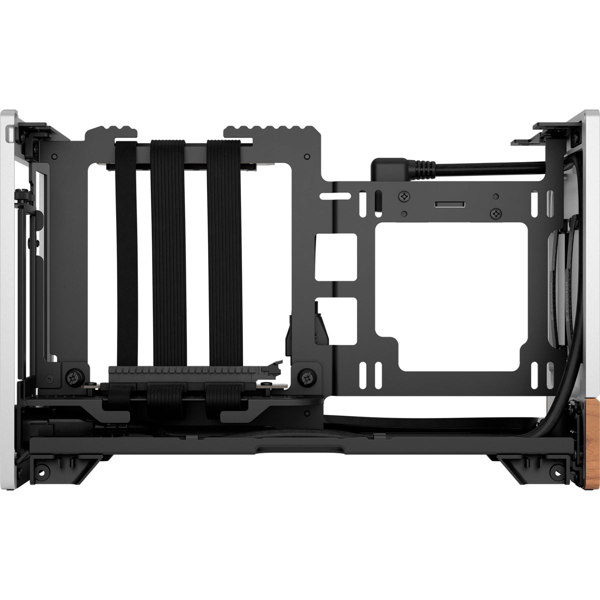 Obudowa mini tower w stylu Fractal (srebrny kolor drewna | 1x USB-A | 1x USB-C)