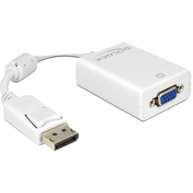 Delock adapter displayport 1.2 > VGA (biały, 0,22 m)