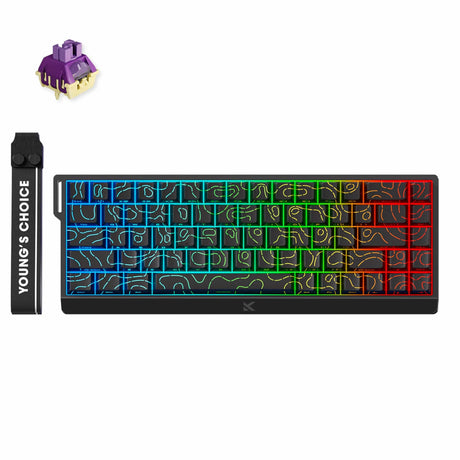 Klawiatura do gier Mchose Ace 68 z efektem Halla i przełącznikiem magnetycznym (czarna, układ amerykański (QWERTY), TTC Dragon Lord, 65%, RGB, Hot Swap, USB-C, czujnik Halla)