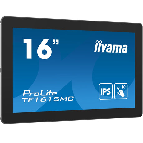 Monitor dotykowy Iiyama Prolite TF1615MC-B1 16 (czarny, HDMI, DisplayPort, VGA, USB-B, RJ-45)