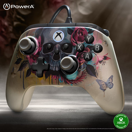 Powera Advantage plus przewodowy kontroler dla Xbox Series x|s - Bloom Gloom (srebrny, Xbox Series x|s, Xbox One, PC)